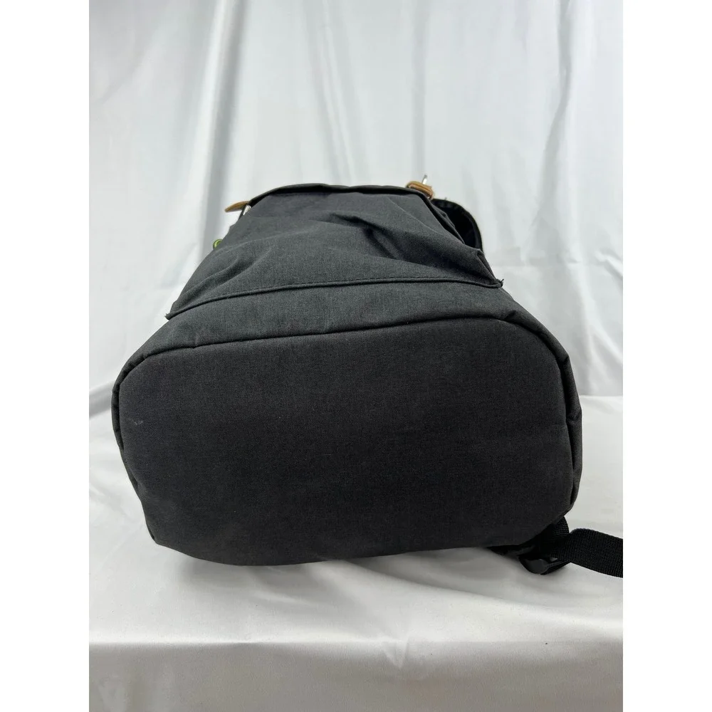 iD Tech Backpack Adult OS Laptop Bag Gray Faux Leather Buckle Straps Good